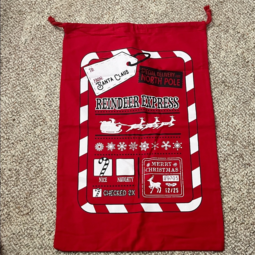*Santa Sack Red Reindeer Express Gift Bag